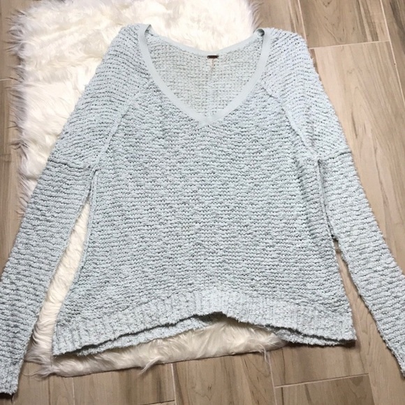 Free People Sweaters - Free People Light Blue Sweater Size Medium